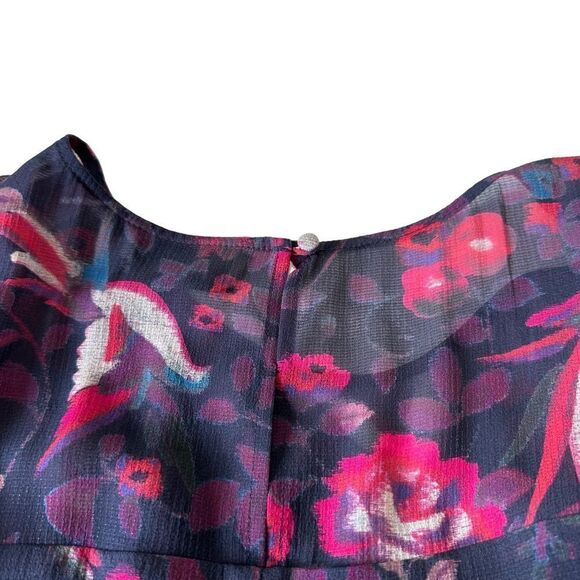TANYA TAYLOR Purple Floral Georgina plus Silk Top, 2x - Picture 12 of 13